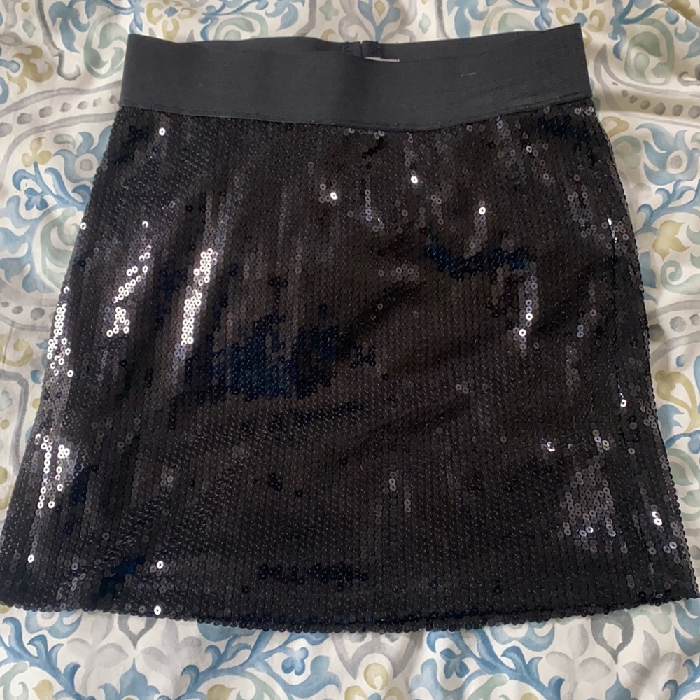 BCBG Generation Black Sequin Mini Skirt